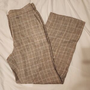 Maje Women's Brown Plaid Wide Leg Pants